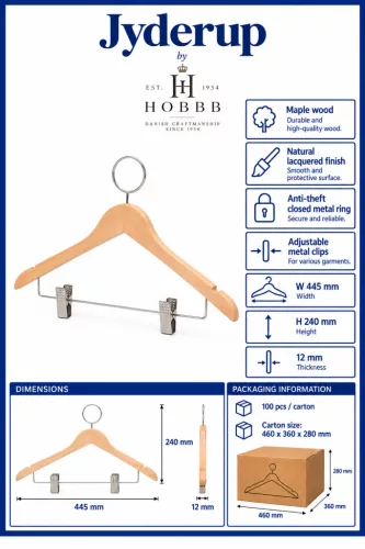 HOBBB Jyderup vešiak proti krádeži, prírodný