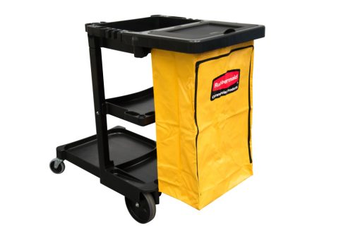 Vozík na čistenie/ošetrovateľku Rubbermaid s 2 pevnými kolieskami - čierny