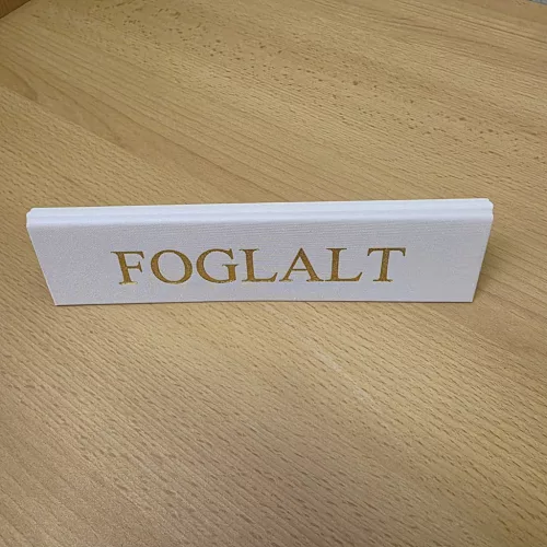 Rezervačná tabuľka, biela, zlatá potlač, veľká