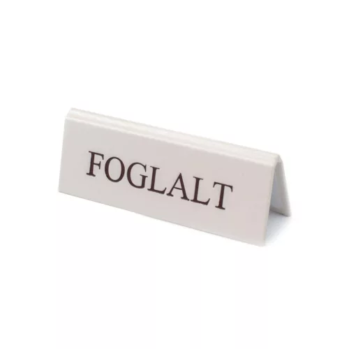 Rezervačná tabuľka, biela, hnedá potlač, malá