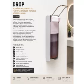   DROP hliníkový dávkovač mydla a dezinfekcie s dlhou pákou – 1000 ml