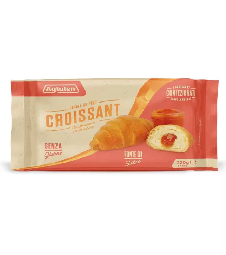 Agluten Croissant Albicocca – croissanty s marhuľovou náplňou (bezlepkové), 55 g