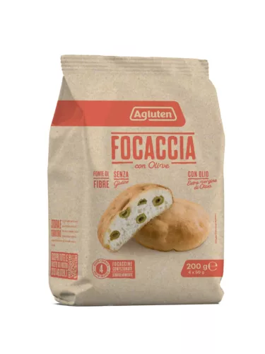 Agluten Focaccia con Olive – focaccia s olivami (bezlepkové), 50 g
