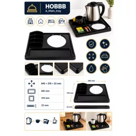 HOBBB Hørsholm melamínový hosťovský podnos, čierny