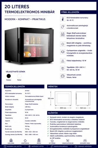 HOBBB Fjerritslev minibarová chladnička, 20 l
