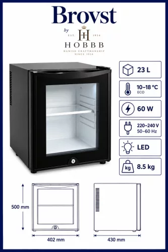 HOBBB Brovst minibarová chladnička, 23 l