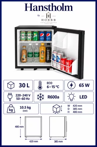 HOBBB Hanstholm minibarová chladnička, 30 l