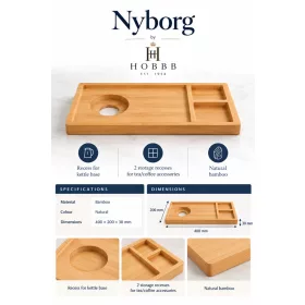 HOBBB Nyborg bambusový podnos pre hostí, prírodný