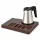 Bentley Xanthic Coffee & Tea podnos (mahagón) + Coral rýchlovarná kanvica, 0,5 l (nehrdzavejúca oceľ) – súprava