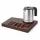Bentley Xanthic Coffee & Tea podnos (mahagón) + Halo rýchlovarná kanvica, 0,8 l (nehrdzavejúca oceľ) – súprava