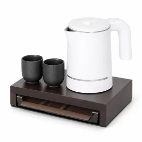   Bentley Canella podnos (mahagón) + Halo rýchlovarná kanvica, 0,6 l (biela) – súprava