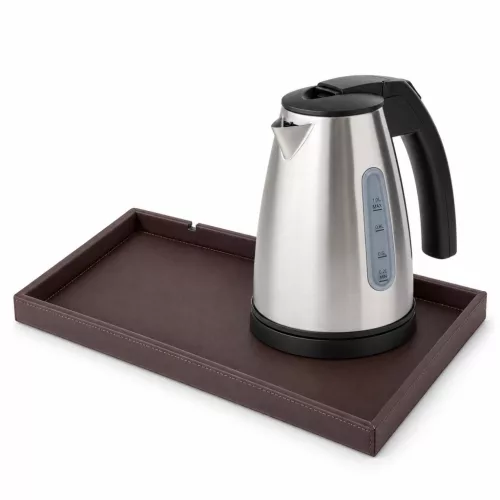 Bentley Etna podnos (klasická hnedá) + Saffron View rýchlovarná kanvica, 1 l (nehrdzavejúca oceľ) – súprava