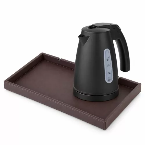 Bentley Etna podnos (klasická hnedá) + Saffron View rýchlovarná kanvica, 1 l (matná čierna) – súprava