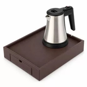   Bentley Stromboli podnos (klasická hnedá) + Coral rýchlovarná kanvica, 0,5 l (nehrdzavejúca oceľ) – súprava