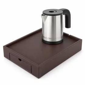   Bentley Stromboli podnos (klasická hnedá) + Halo rýchlovarná kanvica, 0,8 l (nehrdzavejúca oceľ) – súprava