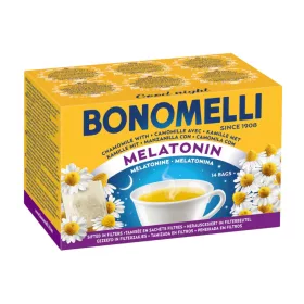   Bonomelli harmanček s melatonínom a horčíkom – výživový doplnok vo vrecúškach, 2.5 g – cena za 1 čajové vrecúško