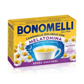   Bonomelli instantný harmančekový nápoj s vanilkovou príchuťou, melatonínom a horčíkom – výživový doplnok, 4.5 g – cena za 1 vrecúško