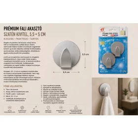  Prémiový nástenný háčik – nerez 430, saténové prevedenie, 5,5 × 5 cm
