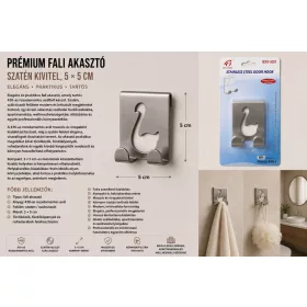   Prémiový nástenný háčik – nerez 430, saténové prevedenie, 5 × 5 cm