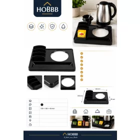 HOBBB Ballerup melamínový podnos pre hostí, čierny