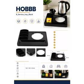 HOBBB Glostrup melamínový servírovací podnos, čierny