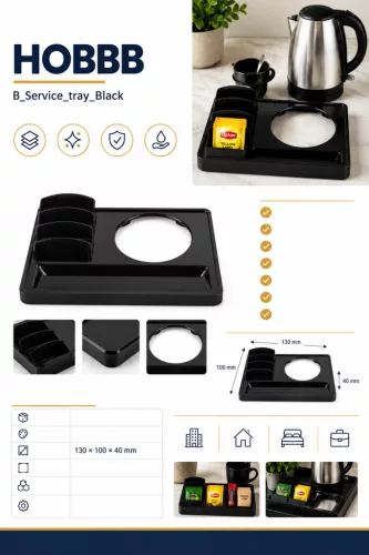 HOBBB Glostrup melamínový servírovací podnos, čierny