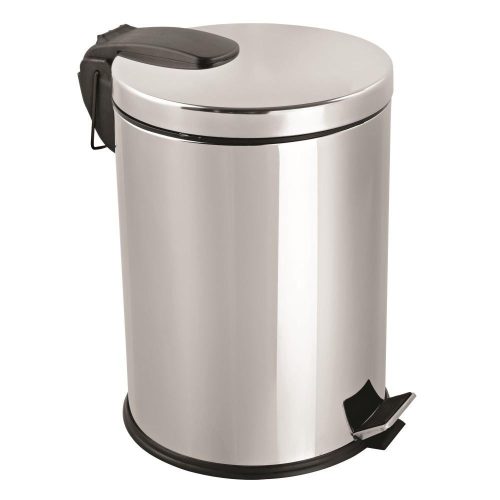 Nerezový pedálový kôš, s odnímateľným plastovým vedierkom, 12L, lesklý