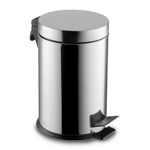 Nerezový pedálový kôš, s odnímateľným plastovým vedierkom, 20L, lesklý