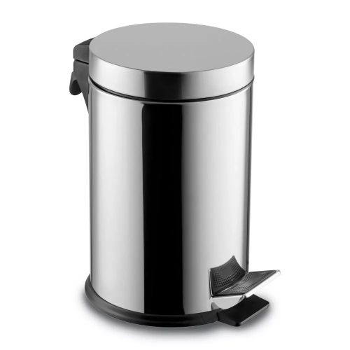 Nerezový pedálový kôš, s odnímateľným plastovým vedierkom, 30L, lesklý