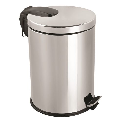 Nerezový pedálový kôš, s vyberateľným plastovým vedierkom, 40L, lesklý