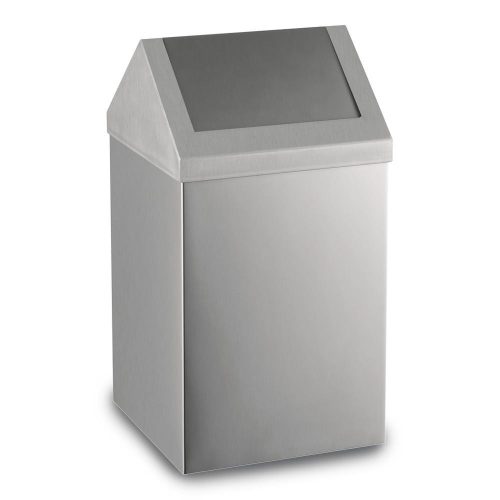Nerezový odpadkový kôš s výklopným vekom, 54 L, matný