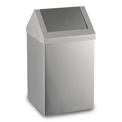 Nerezový odpadkový kôš s výklopným vekom, 80 L, matný