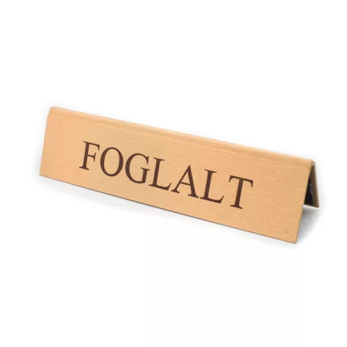Rezervačná tabuľka, zlatá koženka, hnedá potlač, veľká