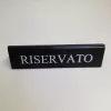 Stolová tabuľka RISERVATO, čierna koženka, biela potlač, veľká