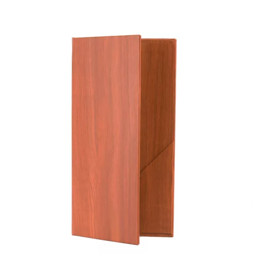 Obal na účet z koženky s dreveným vzorom, 10 × 20 cm, 2 rôzne vrecká