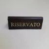 Stolová tabuľka RISERVATO, tmavohnedá koženka, zlatá potlač, malá
