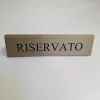 Stolová tabuľka RISERVATO, zlatá koženka, hnedá potlač, veľká