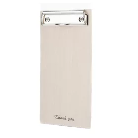   Csipeszes számlatartó tábla „THANK YOU” felirattal, bézs, műbőr borítás