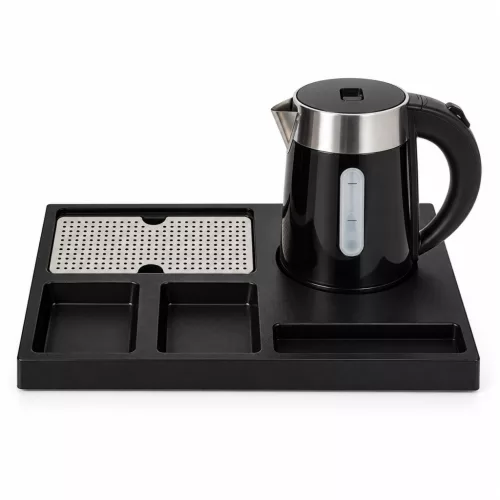 HOBBB Charlottenlund podnos + H1262 Black rýchlovarná kanvica, 0,6 l – súprava
