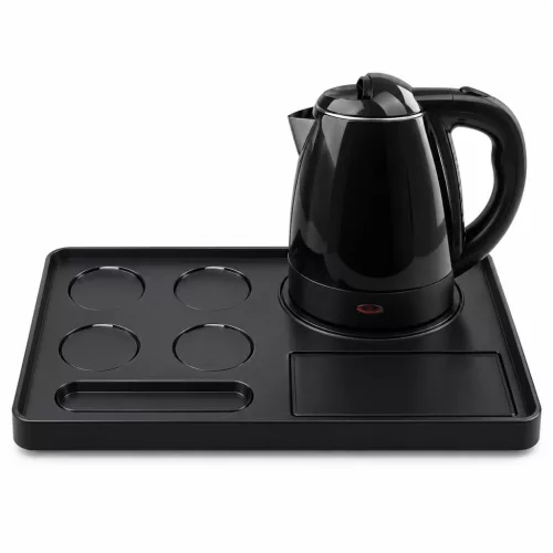 HOBBB Hadsund podnos + Viborg H2002 Black rýchlovarná kanvica, 1,2 l – súprava