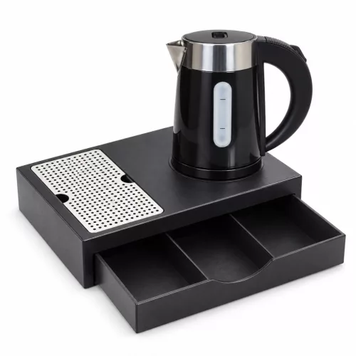 HOBBB Sæby podnos + H1262 Black rýchlovarná kanvica, 0,6 l – súprava