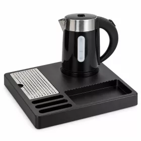   HOBBB Assens podnos + H1262 Black rýchlovarná kanvica, 0,6 l – súprava