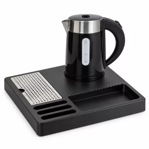 HOBBB Assens podnos + H1262 Black rýchlovarná kanvica, 0,6 l – súprava