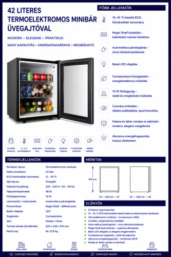 HOBBB Hornslet minibarová chladnička, 42 l