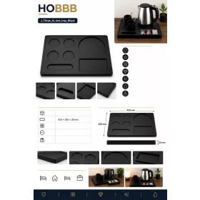 HOBBB Hadsund melamínový hosťovský podnos, čierny