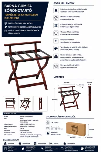 HOBBB Holmstrup stojan na batožinu, hnedý