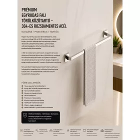   Prémiový jednotyčový nástenný držiak na uteráky – nerez 304 (K10-128-01)