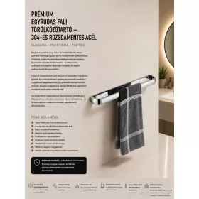   Prémiový jednotyčový nástenný držiak na uteráky – nerez 304 (K10-790-01)