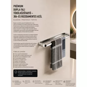   Prémiový dvojitý nástenný držiak na uteráky – nerez 304