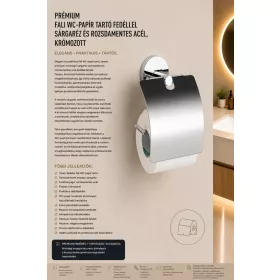   Prémiový nástenný držiak toaletného papiera s krytom – mosadz a nerez, chrómovaný
